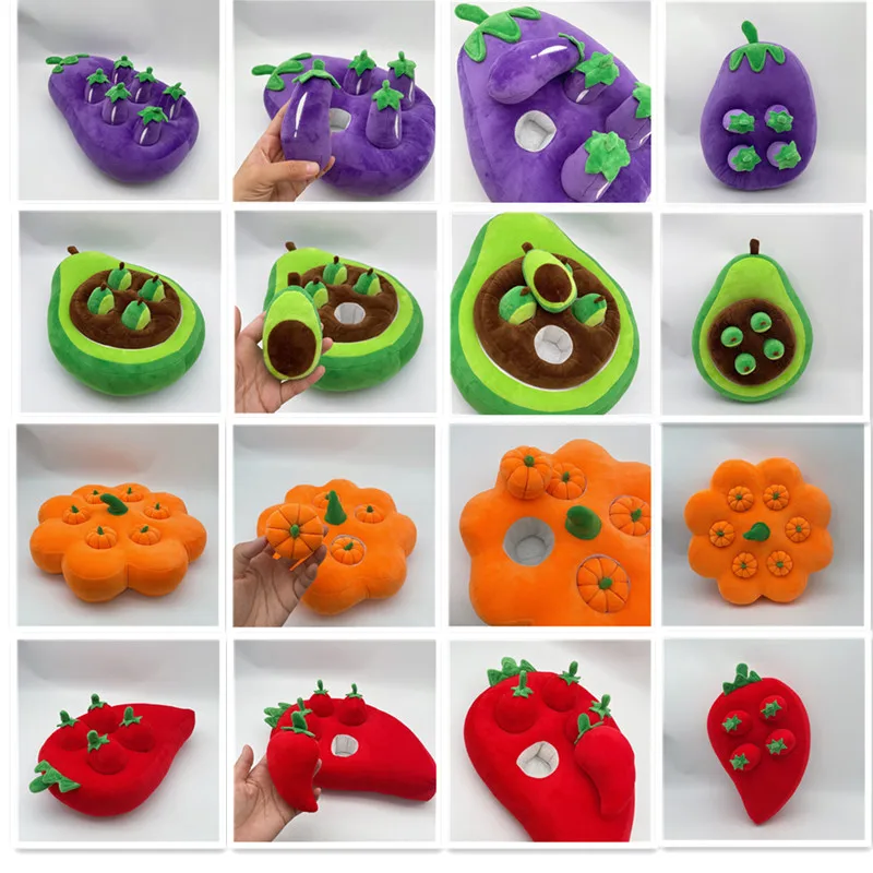 

Funny Radish Field Pumokins Eggplants Tortoise Plush Toys Cartoon Carrot Puzzle Plush Cushion Simulation Educational Toys