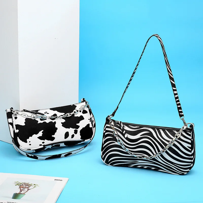 

Women Handbag Cow Grain 2020 New Fashion Lady Armpit Baguette Shoulder Bag Simple Girl Handbag Designer Bag