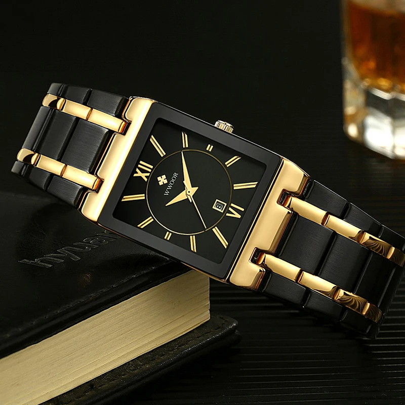 Часы наручные WWOOR Мужские кварцевые классические брендовые Роскошные модные