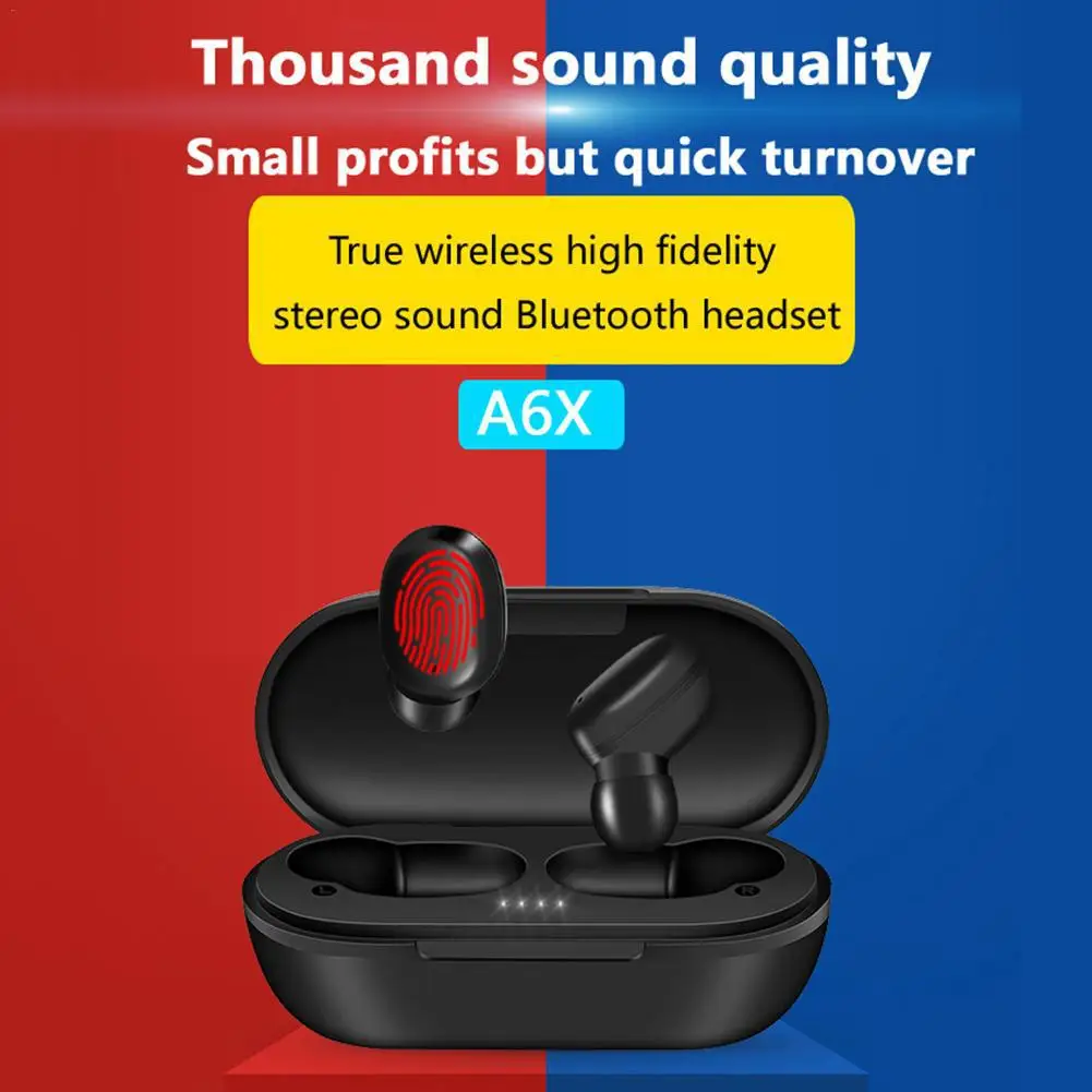 

Yfashion A6X TWS Bluetooth Earphone Wireless In-Ear Earbuds Sport Headset BT 5.0 Charging Box Compatible for IOS Android Windows