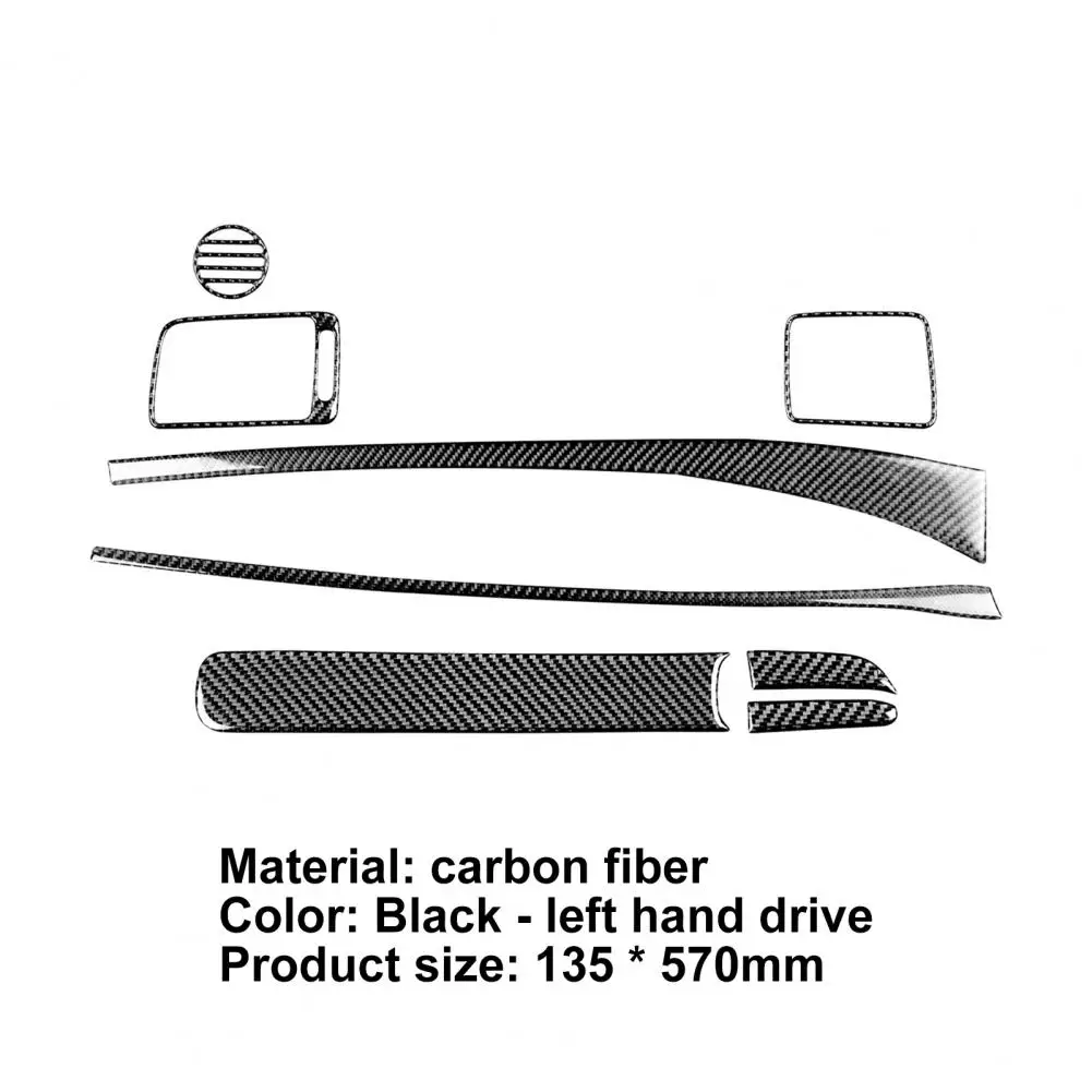 

8Pcs Dashboard Sticker Universal Self-adhesive Black Carbon Fiber Dashboard Sticker for Honda Civic 8 Gen 2006-2011 Right-hand