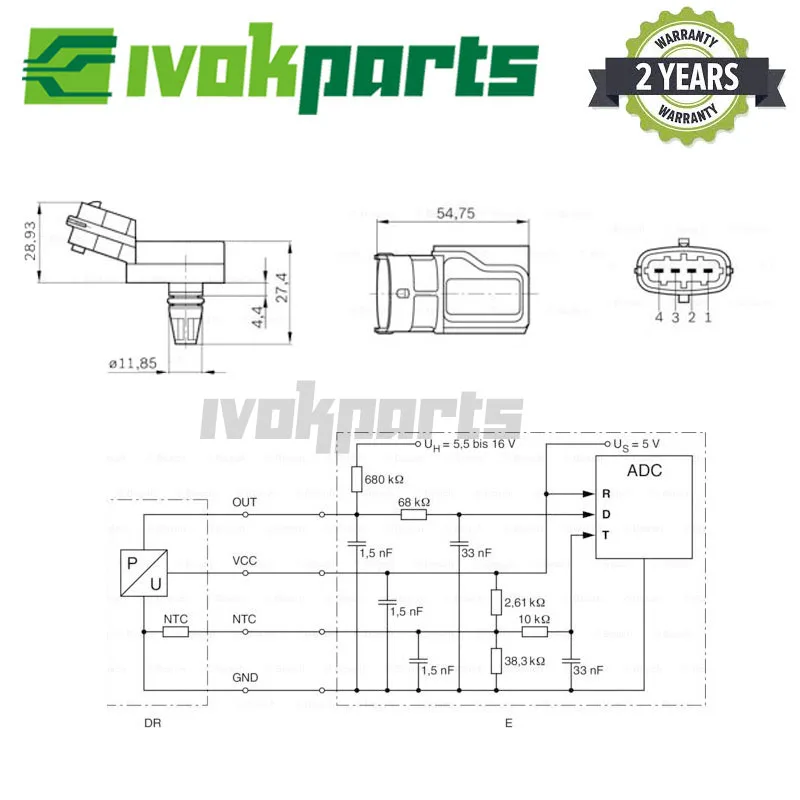 Впускной воздушный коллектор Датчик абсолютного давления для Renault Clio II III Grand Scenic