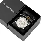 Мужские часы с белым циферблатом, деловые кварцевые часы в стиле ретро, плетеные браслеты ручной работы, часы в подарок парню, мужу