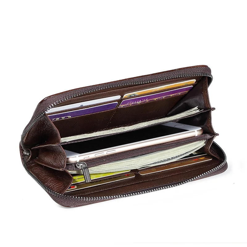 

Wallet Long New Single Zipper Multi-function Long Retro Large-capacity Wallet Phone Bag