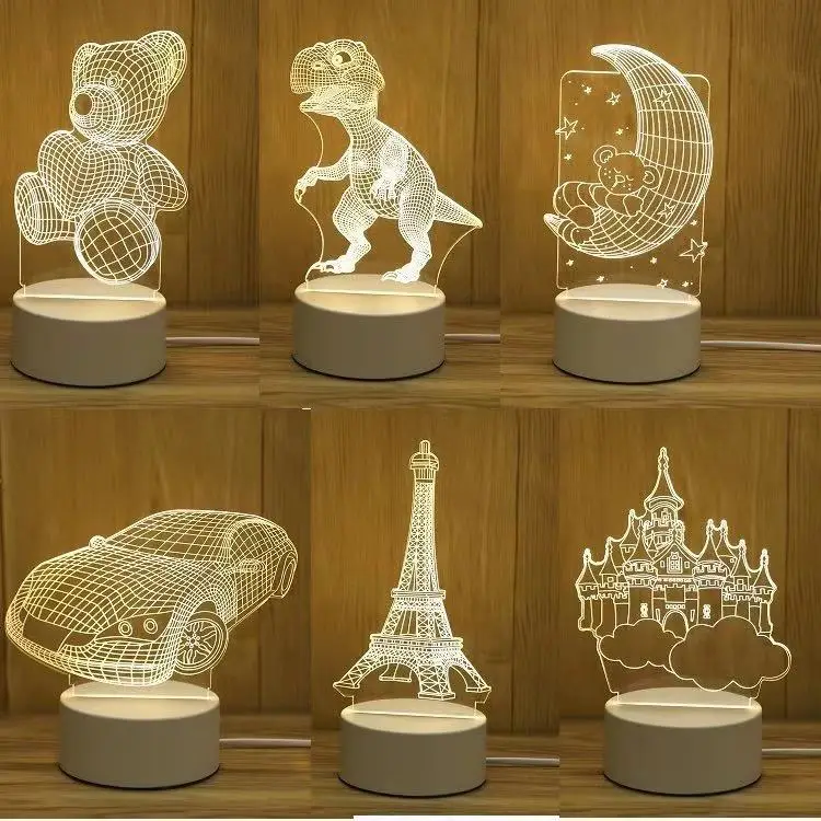 

Creative 3D bedside lamp boys and Girls Acrylic Desk Nightlight holiday gift decoration bedroom