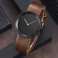yazole minimalist men watch leather casual simple mens watch waterproof quartz wristwatches clock male relojes para hombre 2021