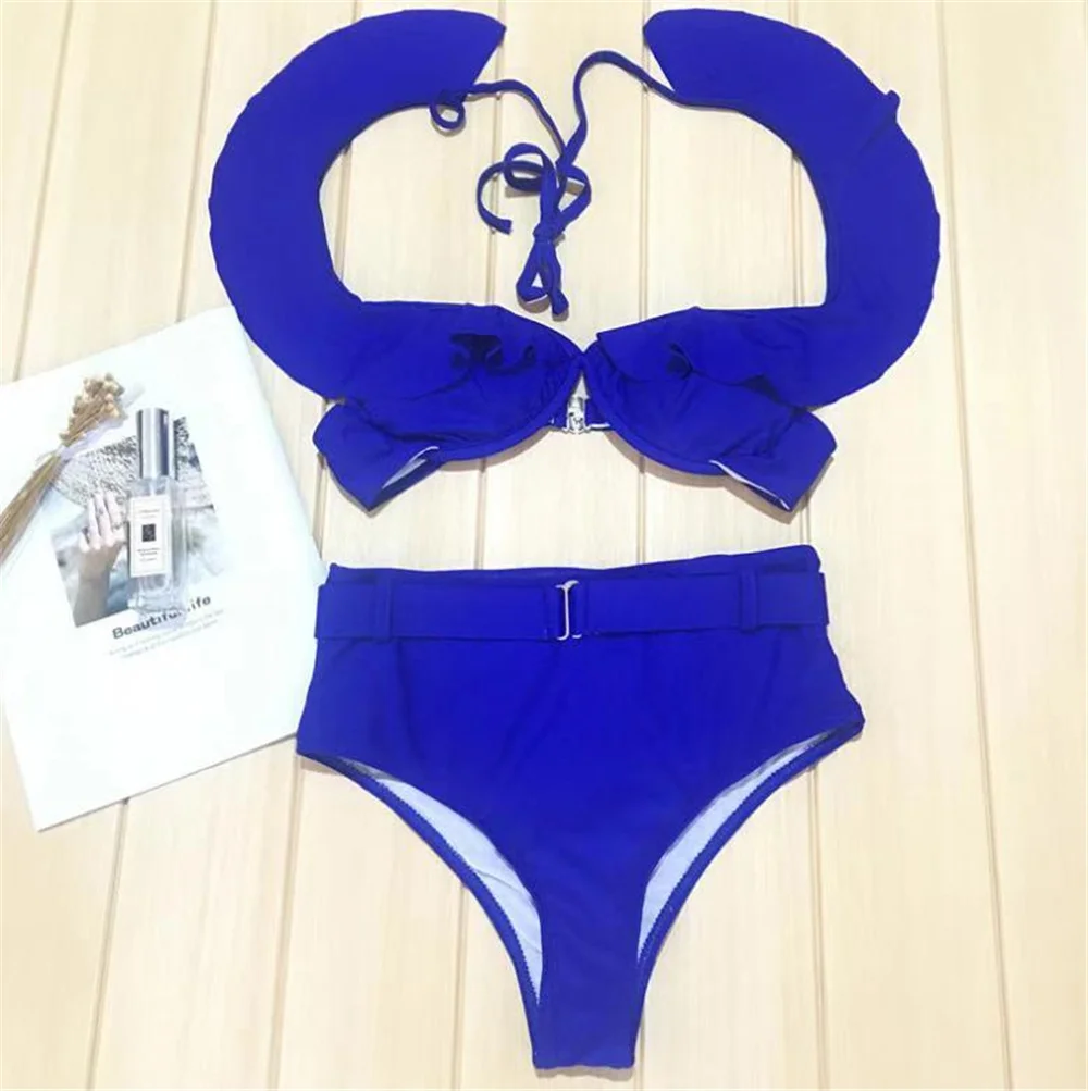 Fulaigesi сексуальное бикини в горошек 2020 новый черный белый кружевной Набор Высокая