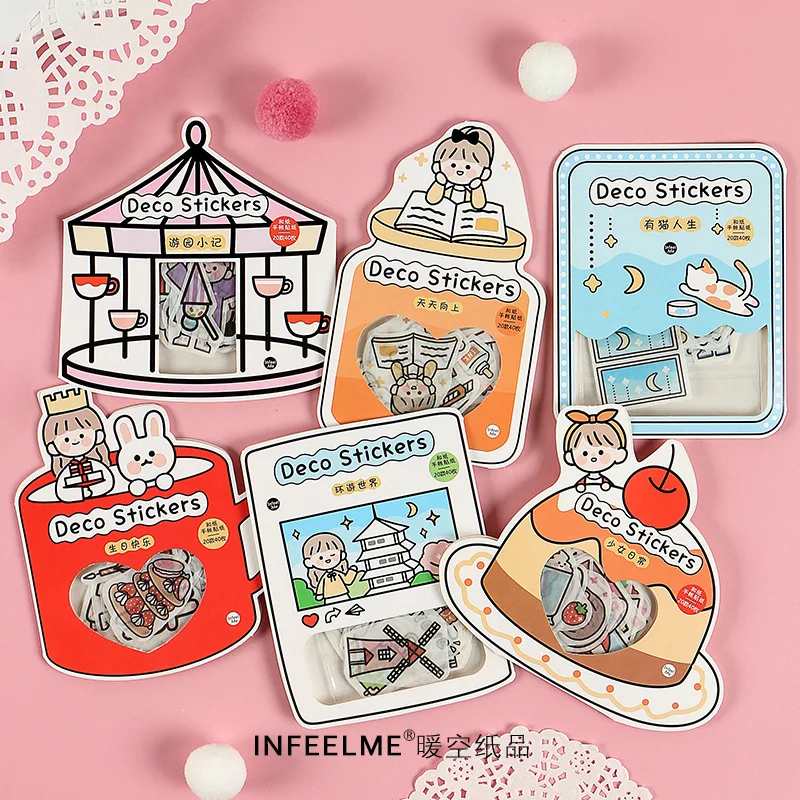 

40Pcs/Pack Beautiful Day Series Stickers for Kids DIY Diary Scrapbooking Photo Ablums Kawaii Stickers Cute Stickers