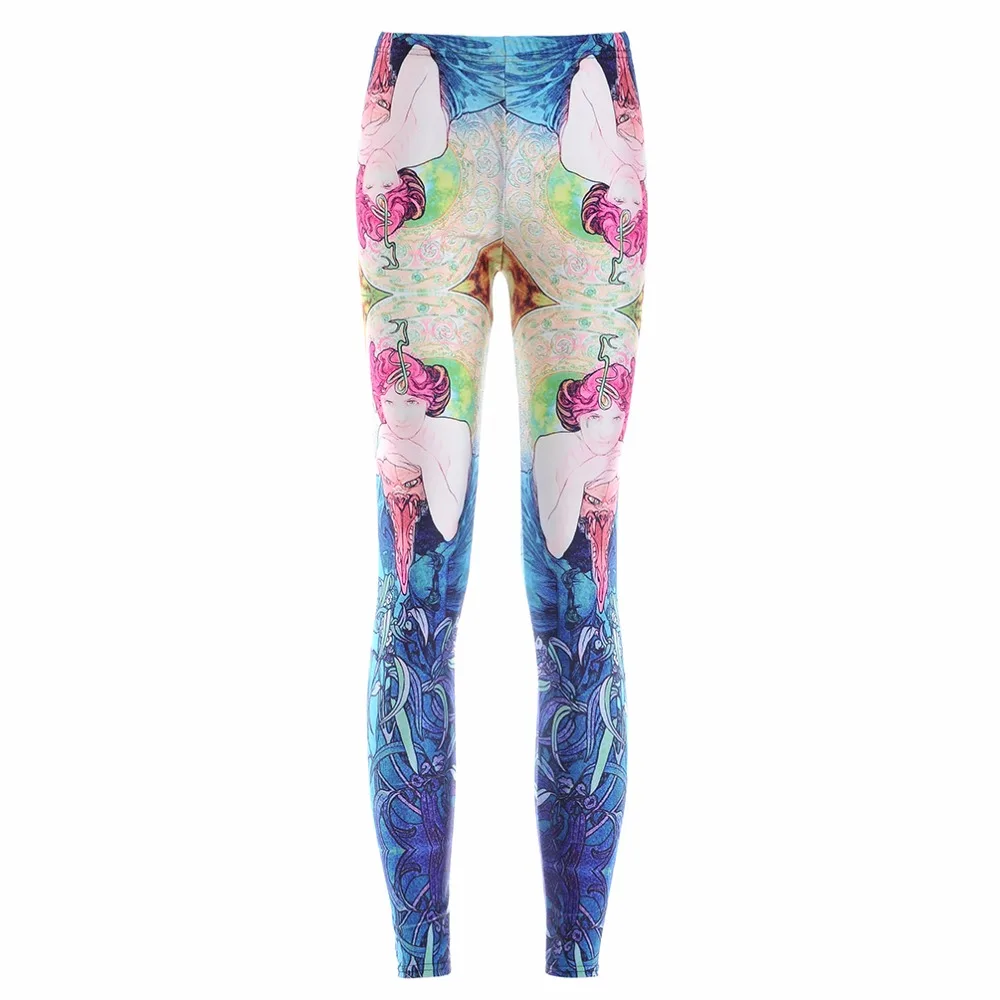 

3D Leggings Harajuku Fitness Patchwork Cartoon Leggings Big Size Girls Elastic Plus Size Leggings