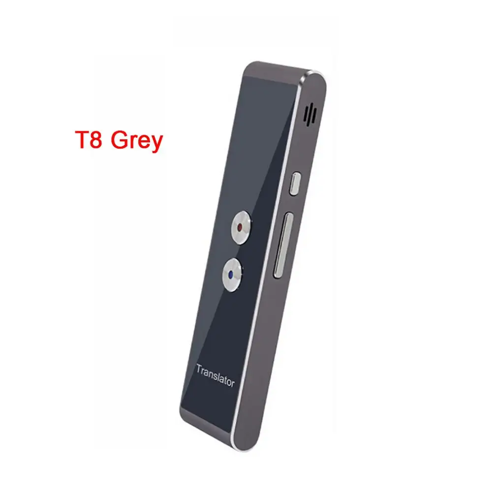 T8 Grey 3 в 1 голос Язык переводчик Портативный умный голосовой переводчик двухстороннее радио Обновление версии для обучения путешествия Бизнес совещание - Цвет: T8 Grey