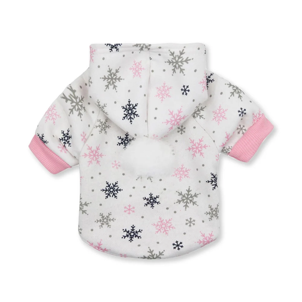 Зимняя одежда с капюшоном для собак куртка рисунком рождественского оленя