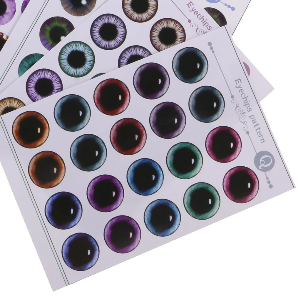 9 листов в общем 10 пар кукольных глаз чипы узор на лист без УФ клея для куклы блайз