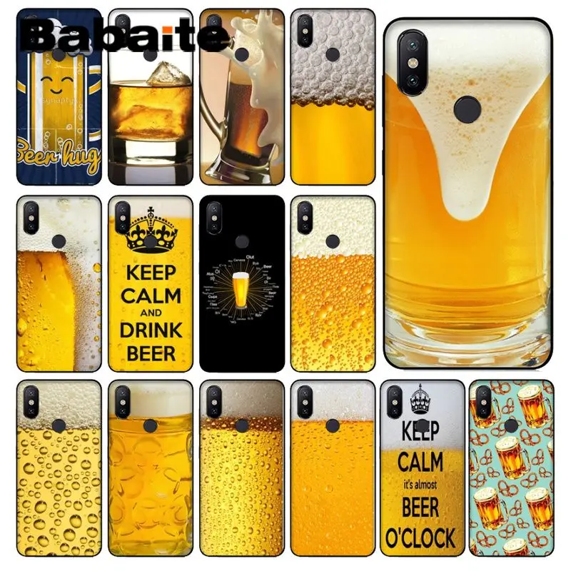 Пиво пена черный мягкий чехол для телефона из ТПУ redmi 7 5 плюс 5A 6pro 4X note5A note6pro note7