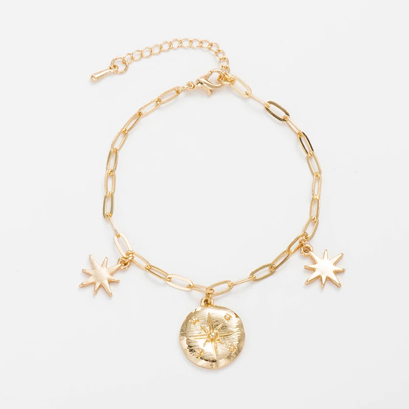 Wild & Free золото звено цепи браслеты из нержавеющей стали для женщин в винтажном