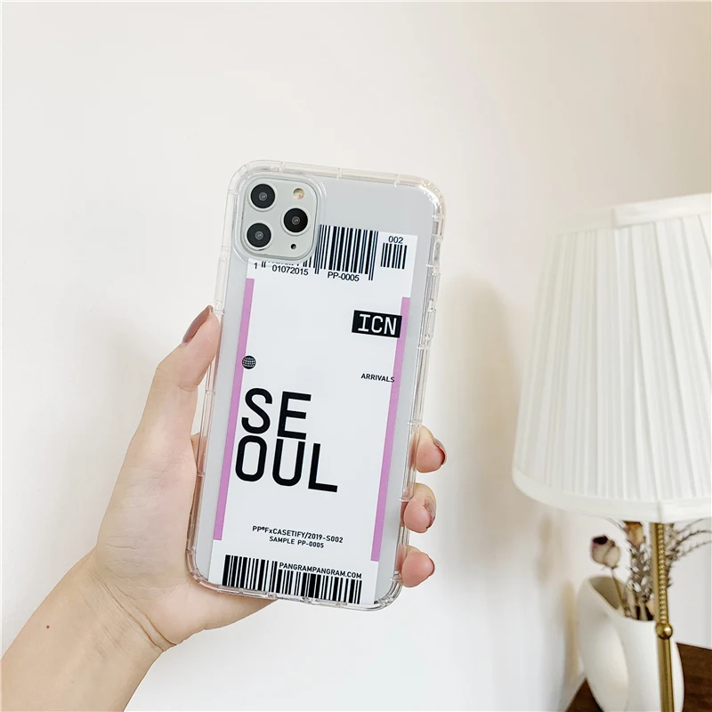 6 Горячая этикетка штрих-код США Город чехол для телефона для samsung Galaxy S10 plus S9 S8 Note 10 9 8 INS письмо Нью-Йорк прозрачный мягкий кремний чехол - Цвет: 6