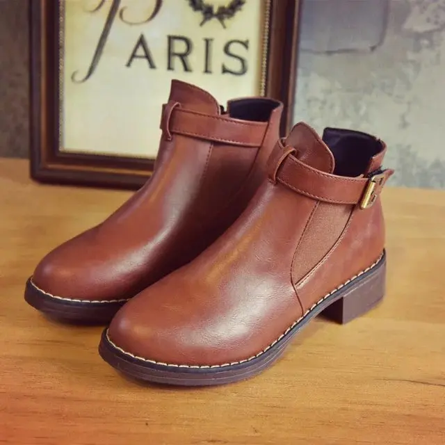 

Женские ботинки на плоской подошве, роскошные дизайнерские ботинки с круглым носком, на молнии, зимняя обувь, сапоги на платформе, Женские Н...