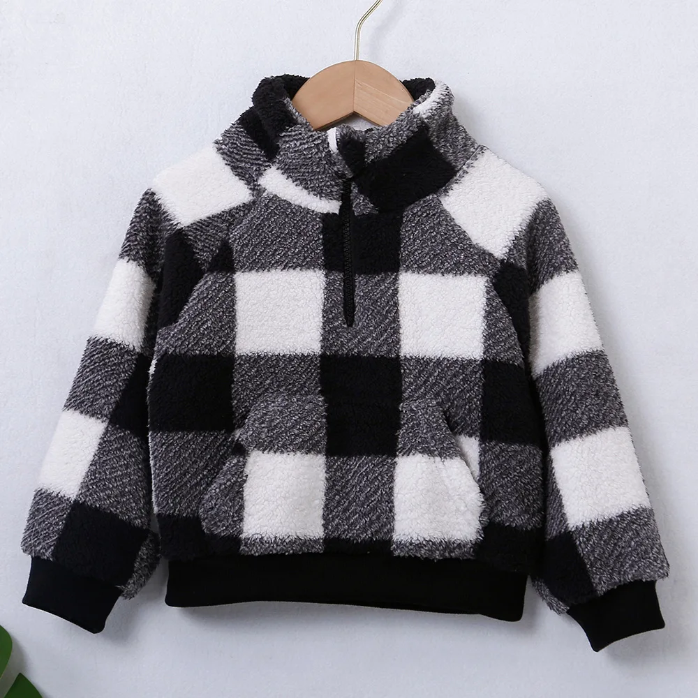 

Плотные пальто в клетку с высоким воротником для девочек; Верхняя одежда; Коллекция 2021 года; Сезон осень-зима; Пальто с длинными рукавами и к...