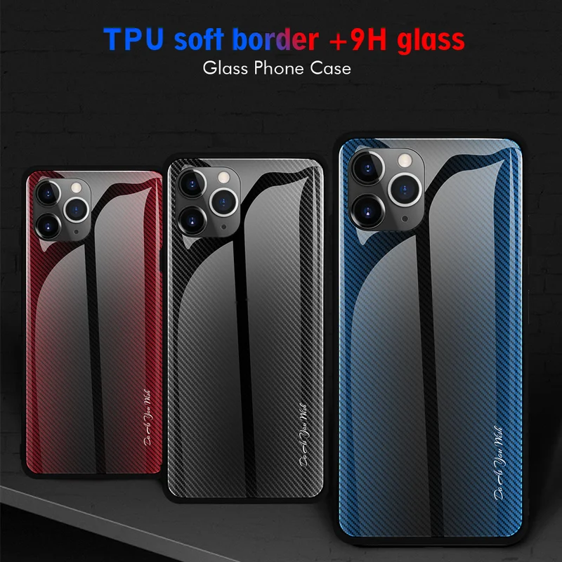 Чехол из закаленного стекла градиентного цвета для iPhone 12 11 Pro MAX XR X XS SE 2020 6 6S 7 8 Plus