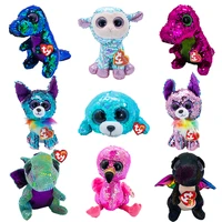 ty flippables big eyes dragon dog series sheep flamingo 6 15 cm reversible sequin collection plush doll toys festival kids gift