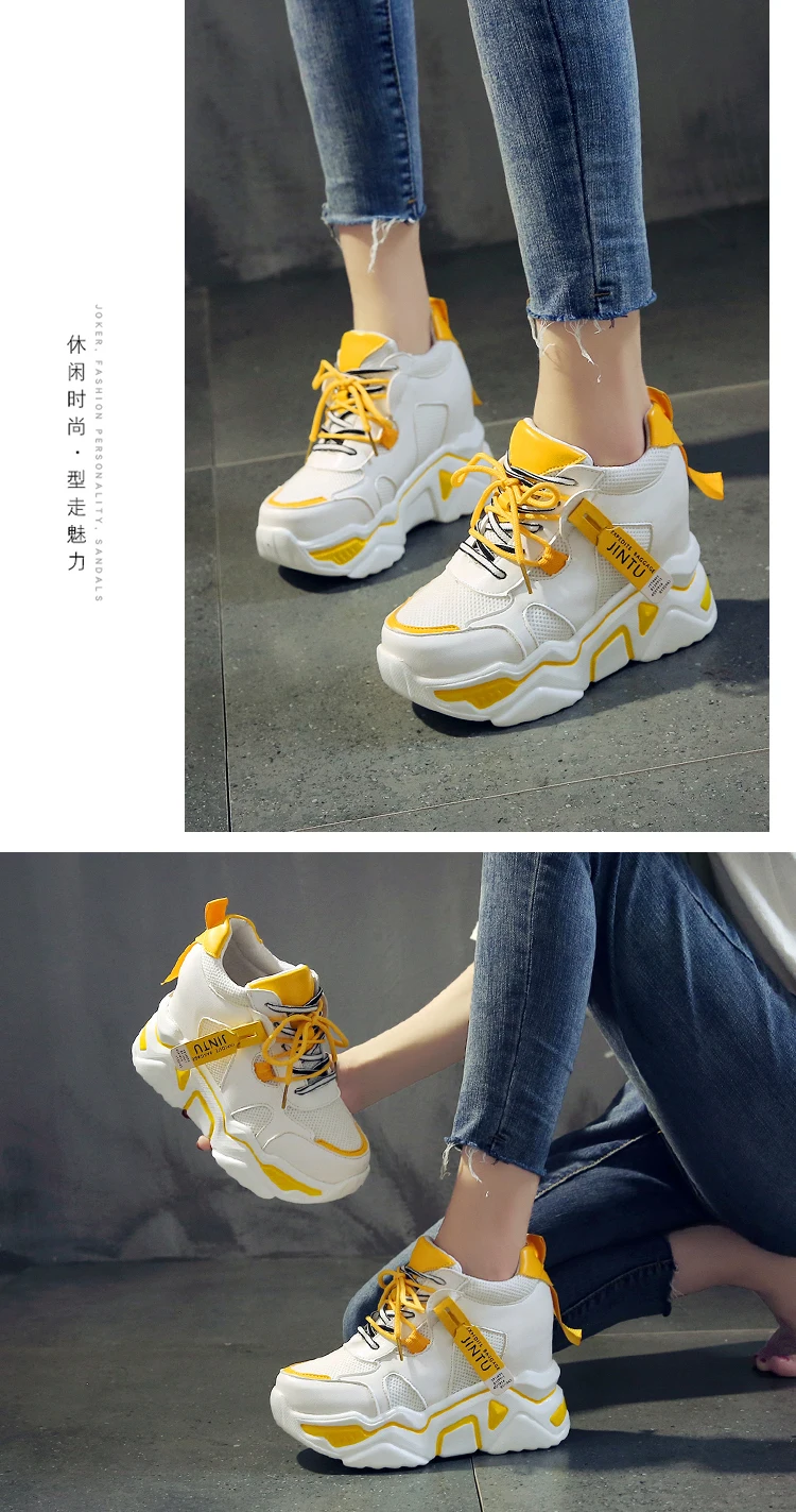 Womens Sneakers Trainers Platform Wedges Chunky Sneakers Black Sneakers Women Casual Shoes Woman Baskets chaussures femme
