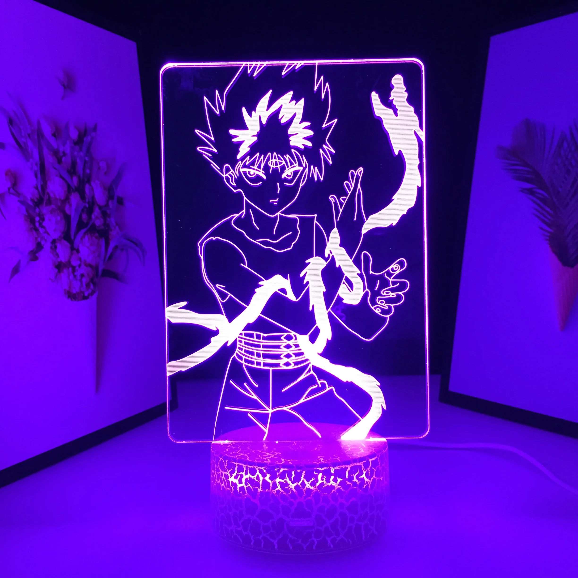 

Yu Hakusho аниме 3D светодиодный светильник Hiei фигурка ночной Светильник для дня рождения подарок Спальня Декор ночной Светильник манга комната ...