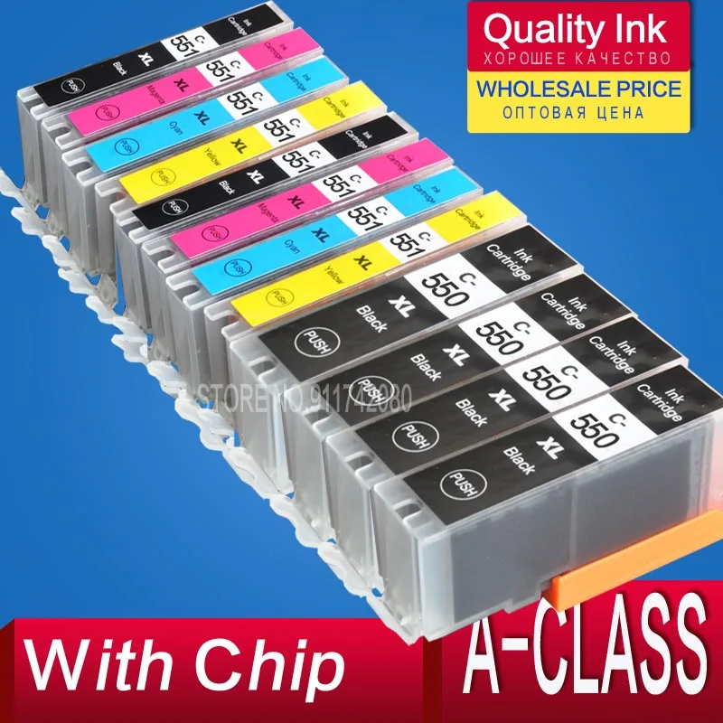 For Canon MG6450 MG 6450 Cartridge Ink PIXMA Printer PGI550 PGI-550 PB + CLI-551 C/M/Y/B | Компьютеры и офис