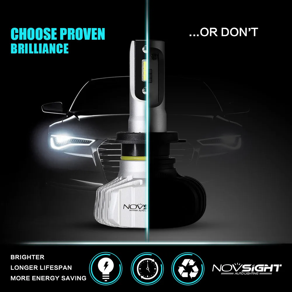 NOVSIGHT H7 светодиодные лампы H4 диодные для авто H1 H8 H11 комплект фар 9005 HB3 9006 HB4 Авто 12V