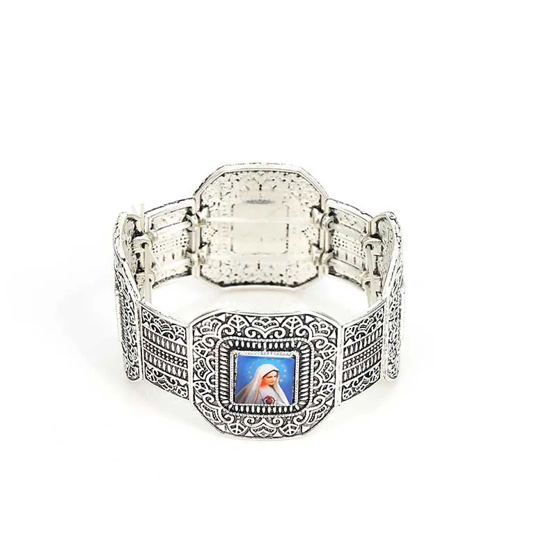 Модный браслет с изображением Святого Бенедикта ярких цветов четки ювелирные