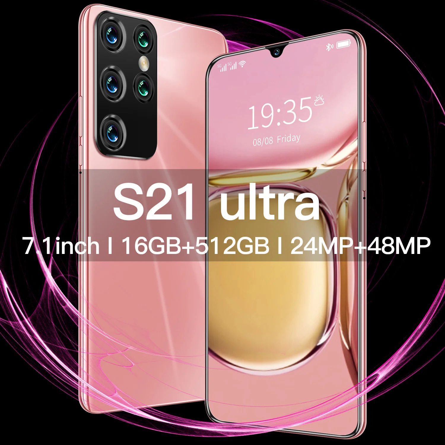 

New Arrival Phone S21 Ultra 7.1-inch Smart Phones 16G+512G 6800mAh Supports Google Play Fingerprint Unlock 5G Network Cellphone