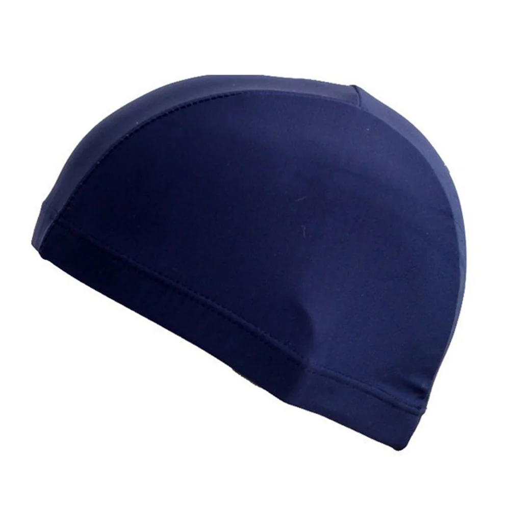 

2pcs High Elastic Swimming Cap Solid Color Comfortable Bright Superior Cloth Fabric Bathing Cap Swimming Cap (Random Color)