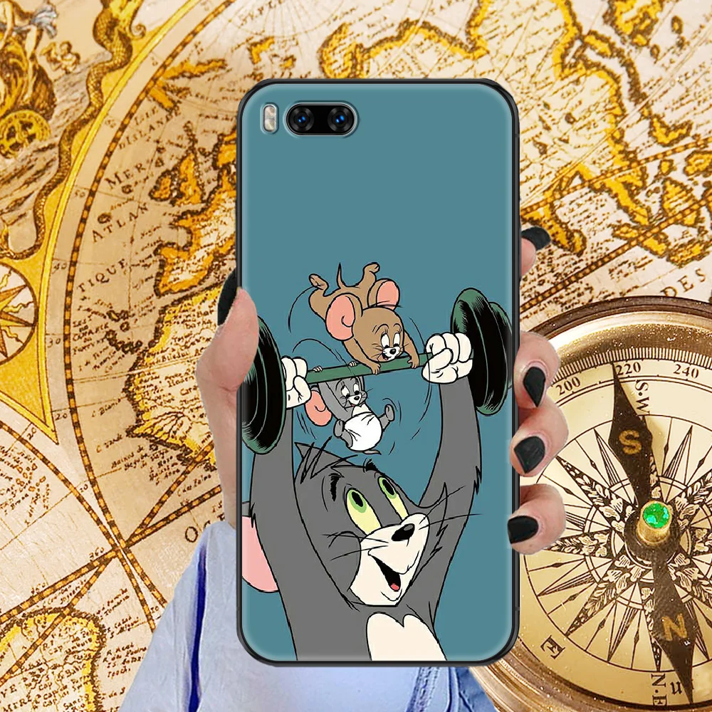 

Cat And Mouse Jerry Phone Case Cover Hull For iphone 5 5s se 2 6 6s 7 8 12 mini plus X XS XR 11 PRO MAX black luxury waterproof