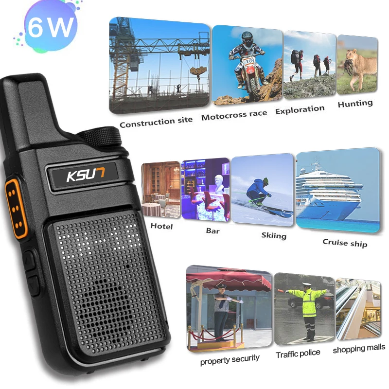 Компактная двухсторонняя радиостанция KSUN X-M6 UHF PMR 446 рация профессиональная