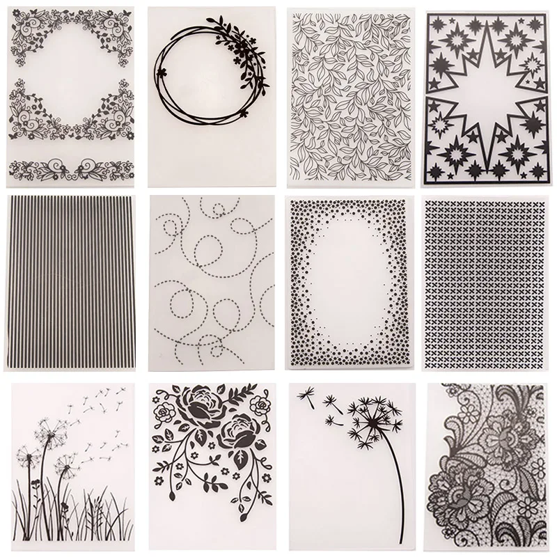 28 Design Kunststoff Präge Ordner Vorlage für DIY Scrapbooking Handwerk Fotoalbum Karte Urlaub