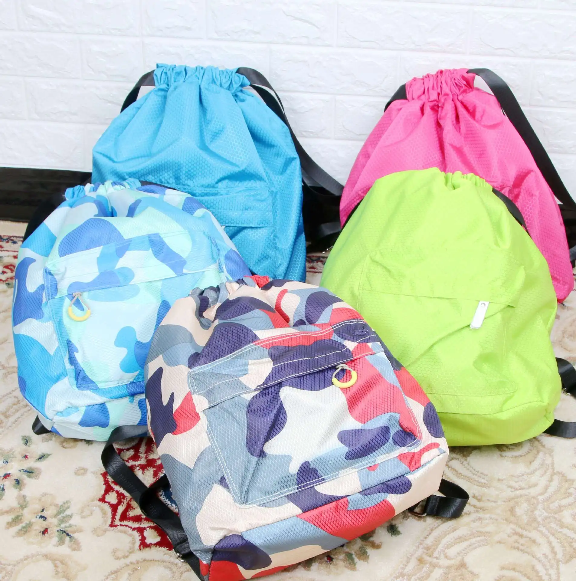 

2018 New Style Wet And Dry Bag Dual Drawstring Top-Swimming Waterproof Bag Backpack Carriable Convenient Swimming Bag