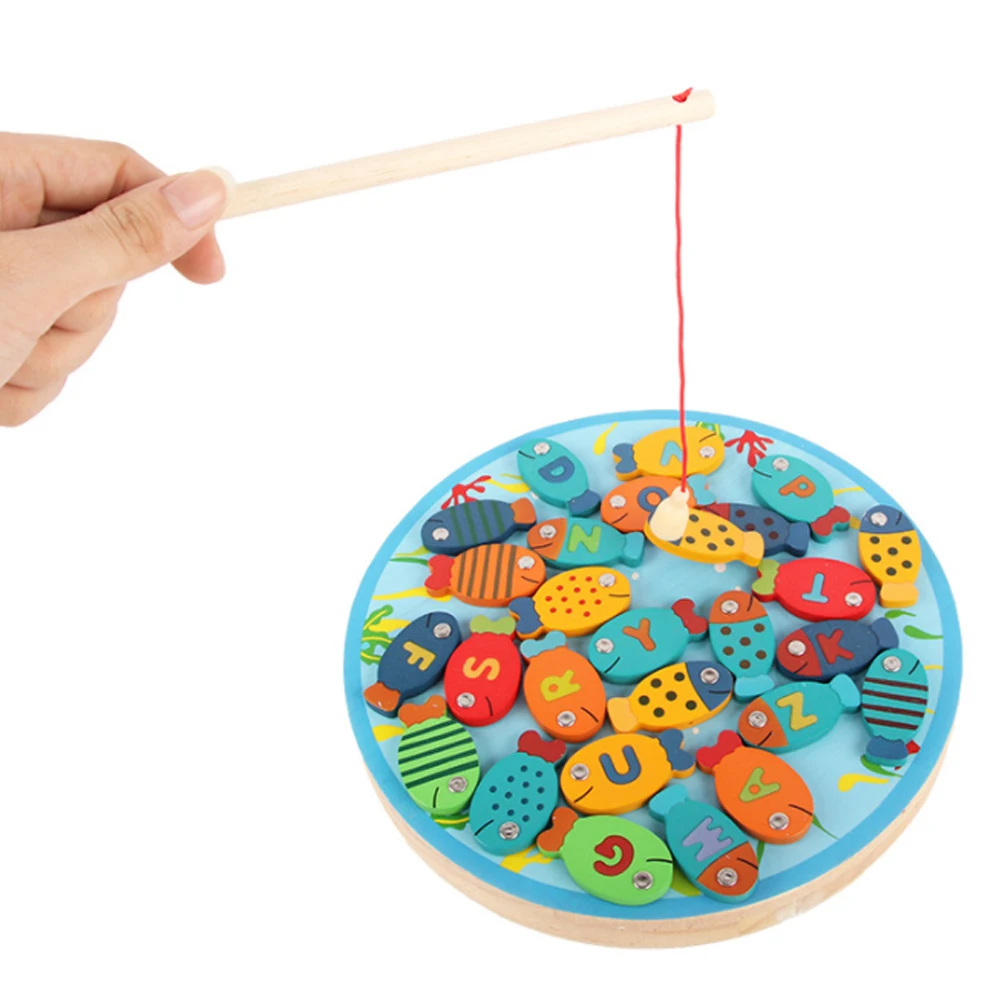 Деревянные магнитные рыболовные буквы настольные игры детские развивающие