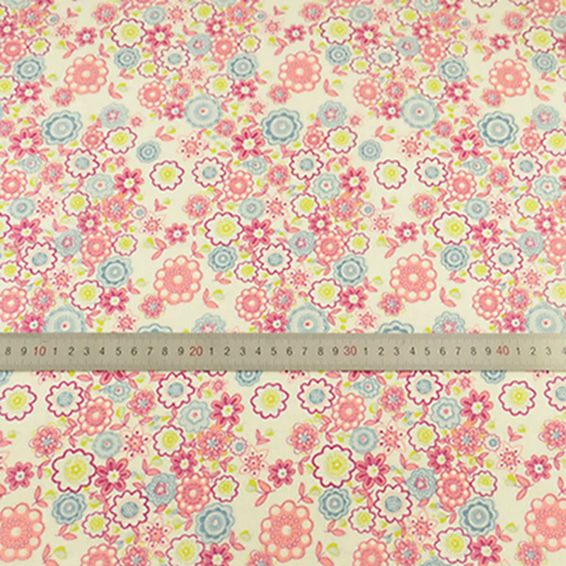 Хлопчатобумажная ткань с принтом круга цветов и листьев дизайн домашний