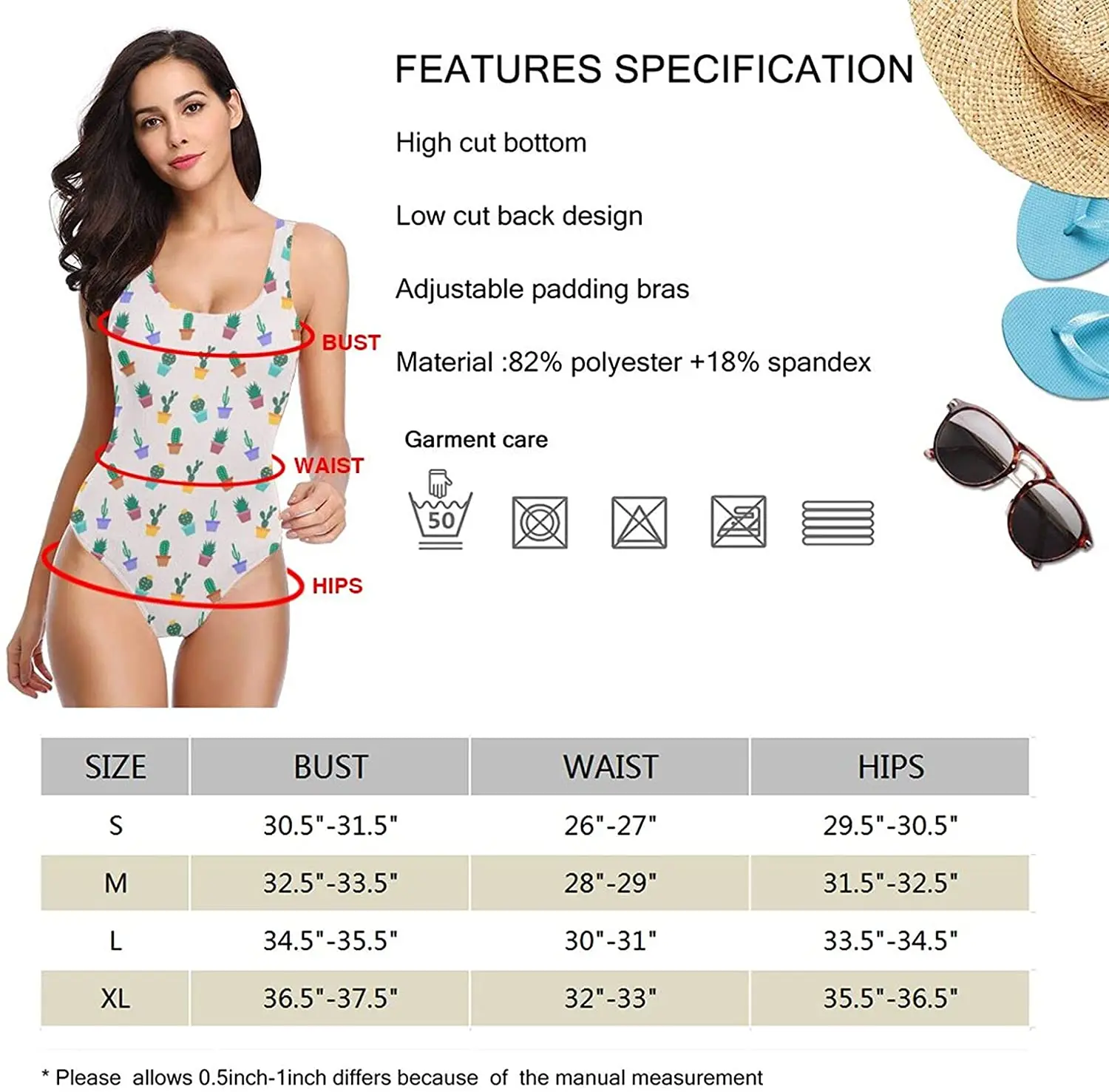 

Women's One Piece Swimsuit Athletic High Waisted Swimwear Bathing Suits Sexy Bikini