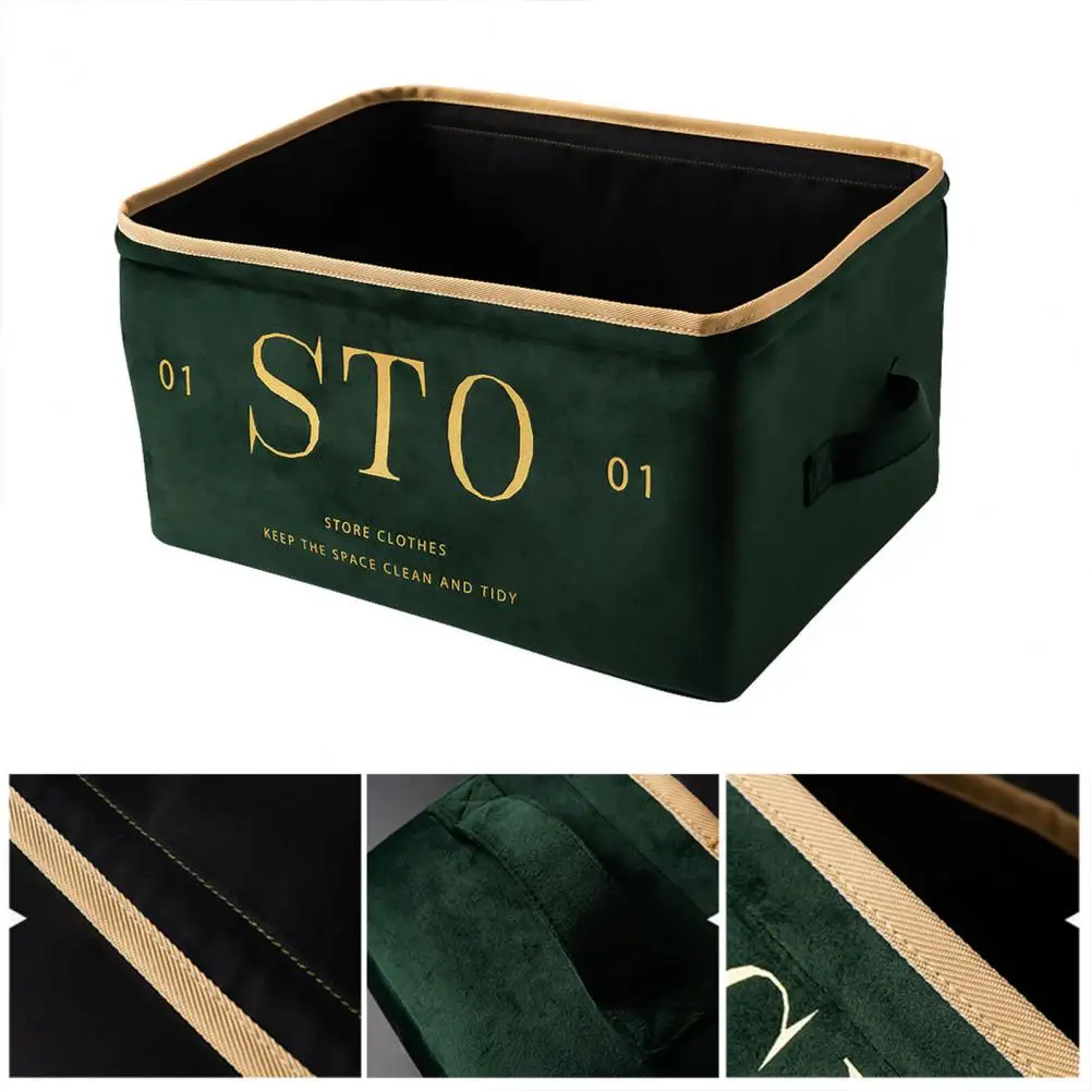 

1PCS Storage Box Organizer Multi-use Letter Printing Velvet Desktop Cosmetic Container Makeup Sundries Container for Home