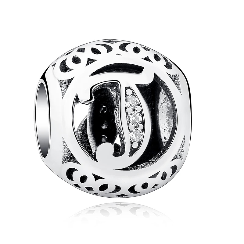 ELESHE Authentic 925 Sterling Silver Alphabet Letter Beads Charms Fit European Charm Original Bracelets DIY Jewelry | Украшения и