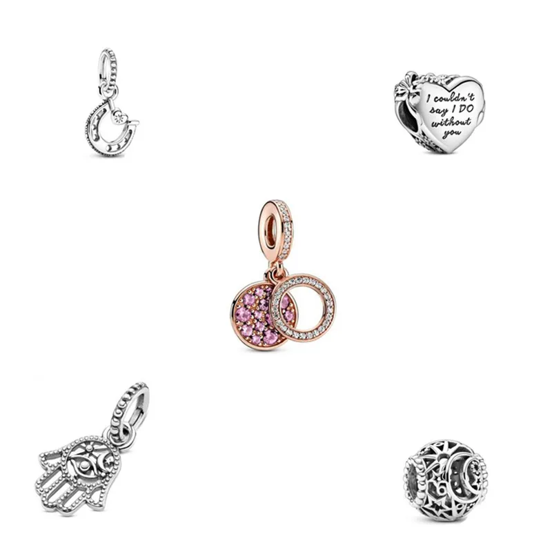 

Winter 2020 new 925 sterling silver beads double pendant suitable for original pandora bracelet DIY jewelry