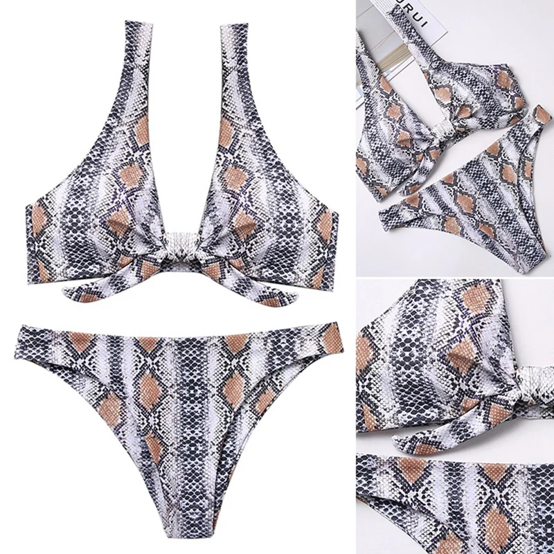 

Hot kf-Sexy Serpentine Bikinis Micro Bikini Set Push Up Biquini High Cut Swimwear Women Mini Swimsuit Female Bathing Suit