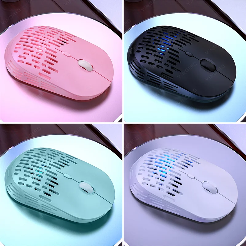 

Lightweight Wireless Mouse Hollow Portable Business Mini Rechargeable RGB Mute Mouse For PC Laptop Desktop Computer