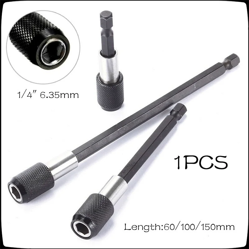 

Быстросъемный магнитный держатель для отвертки с шестигранным хвостовиком 1/4 дюйма с регулируемым удлинителем для воротника 60 мм 100 мм 150 мм