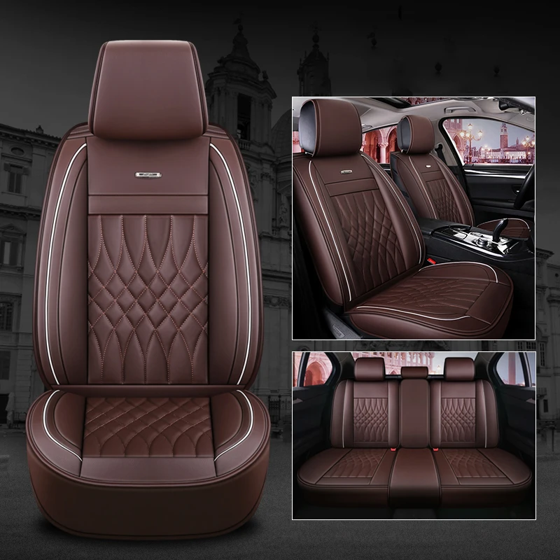 Универсальный кожаный комплект чехлов на автомобильные сиденья подходит для 95%