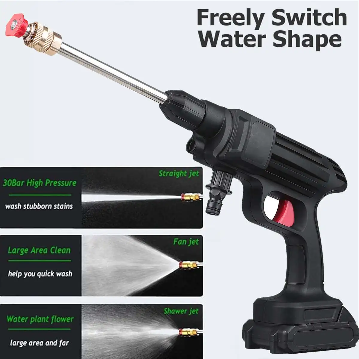 Продажа Новинка беспроводной водяной пистолет высокого давления для мойки автомобиля 0-88000 мАч 1000 Вт портативный генератор пены высокого давления с...