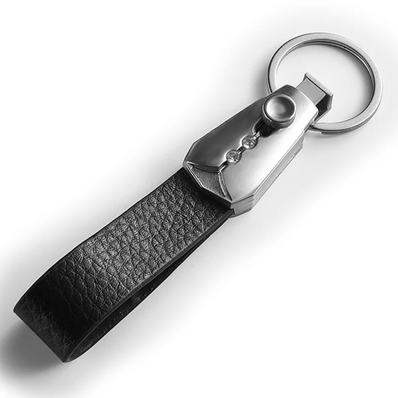 

New creative hardware gift key chain leather key chain car key pendant