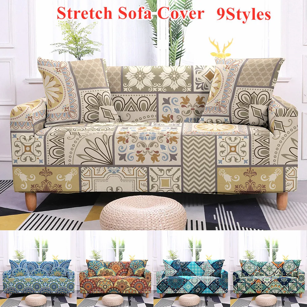 Эластичный современный нескользящий чехол на диван полноразмерный эластичный в