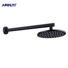 Матовая черная латунная насадка для душа AODEYI для ванной комнаты + латунный настенный рычаг для душа гусиная шея