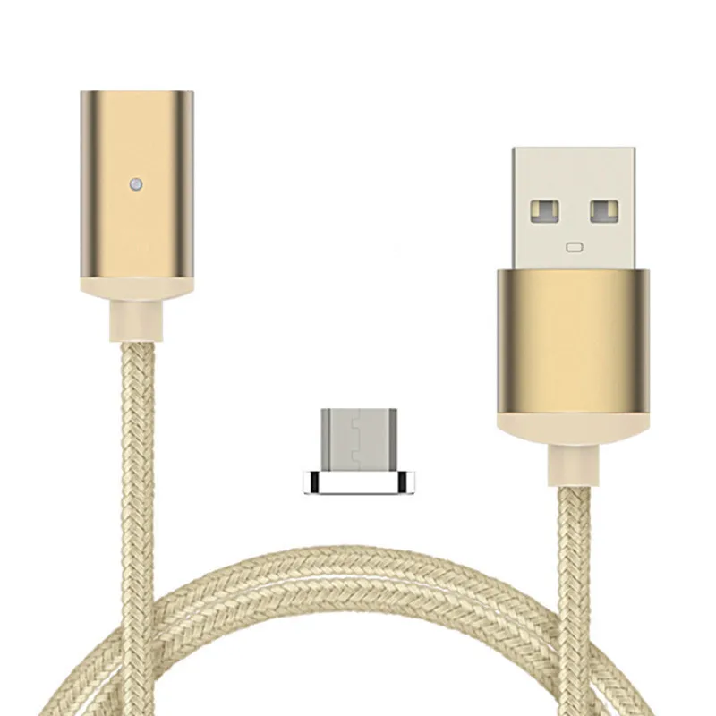 Золотой Магнитный Micro Тип USB C прочный кабель для передачи данных 120 см длинные телефон Быстрый зарядный кабель для IOS iPhone Android samsung Xiaomi LG кабель - Цвет: Золотой