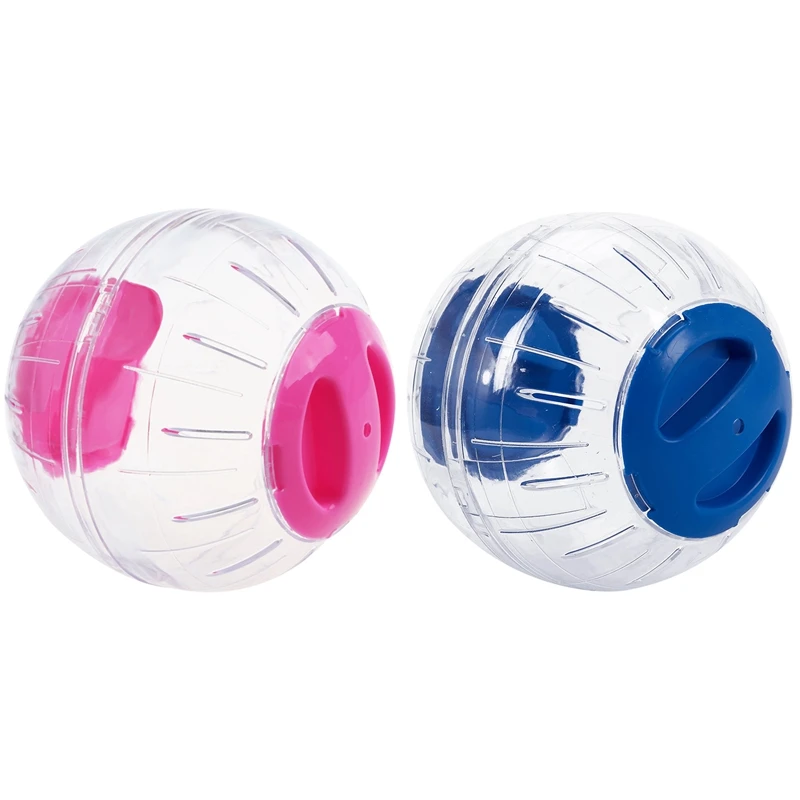 

2X мяч для упражнений для хомяка, игрушка для игры, прозрачный Пинк/Синий, 12 см